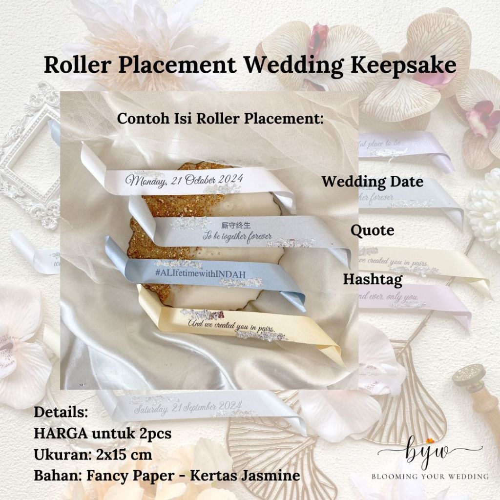 Jual 2pcs name tag rullo placement Name Scrolls | Roll Nama Bride Groom ...
