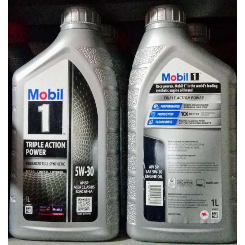 Jual Mobil 1 sae 5w30 Triple Action Power API SP ILSAC GF6A | Shopee ...