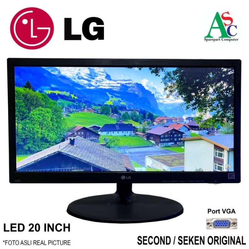 Jual Monitor LG 20 inch wide minus baret Grade C cocok untuk cctv ...