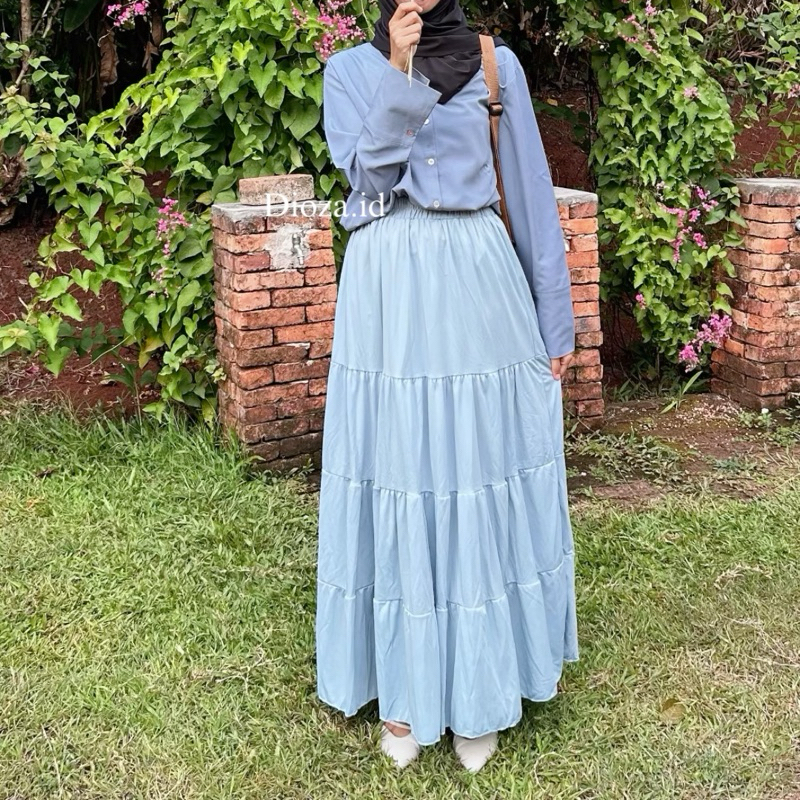 Jual Rok 4 susun / Rok Rample /Ruffle Skirt Premium | Shopee Indonesia