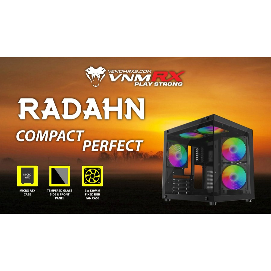 Jual VenomRX Radahn Black White 4 Fan Fixed Tempered Glass - Case ...