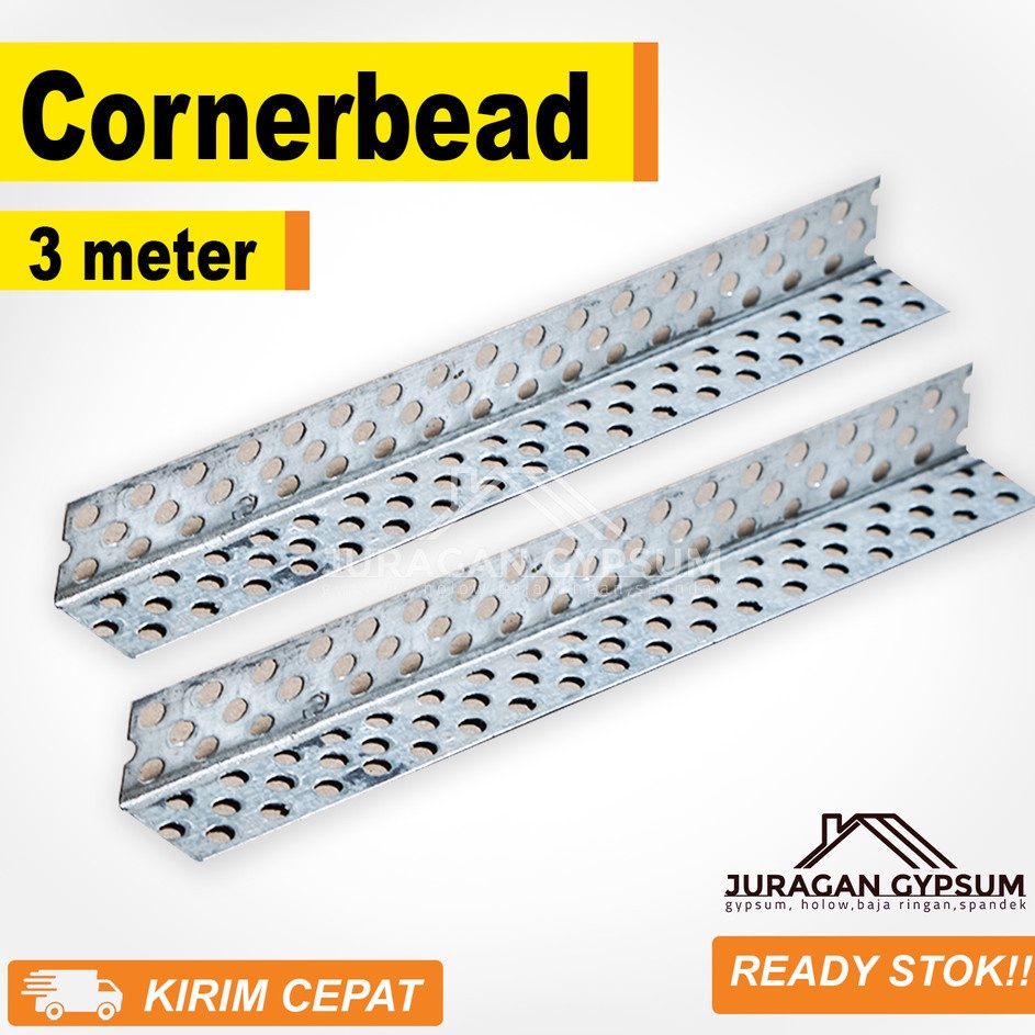 Jual Corneead gypsum 3 meter Corner Bead gipsum Siku sudut Partisi ...
