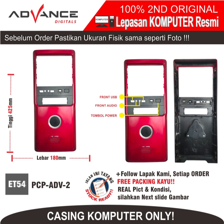 Jual ET54 PCP-ADV-1 CASING FRONT PANEL PC KOMPUTER ADVANCE CASE ONLY ...