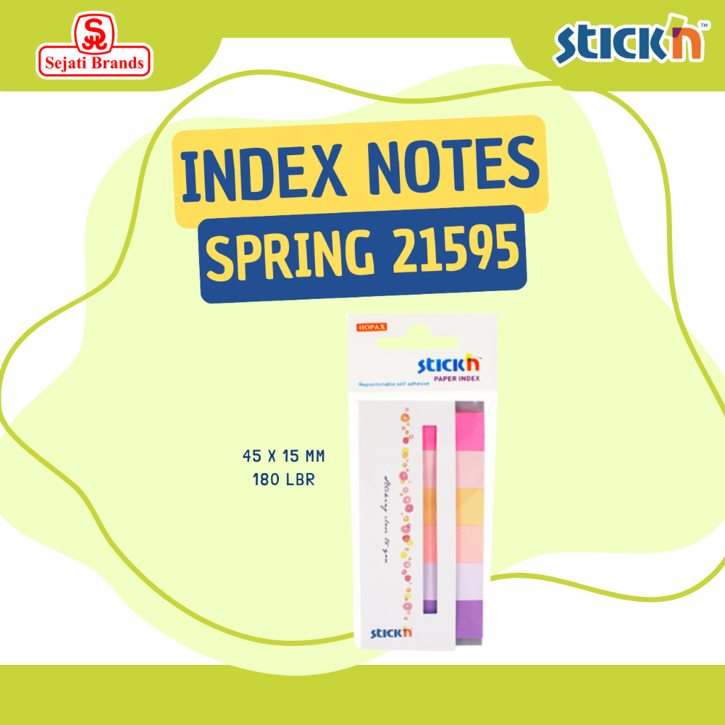 Jual STICK'N Paper Index 21595 Spring (50x20mm) - With Cover - Sticky ...