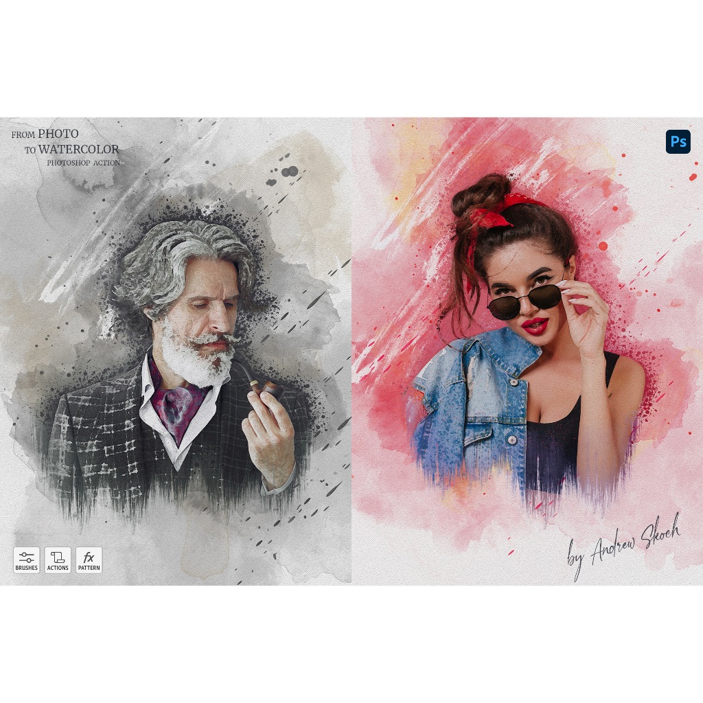 Jual Photoshop Action - Watercolor Actions | Shopee Indonesia