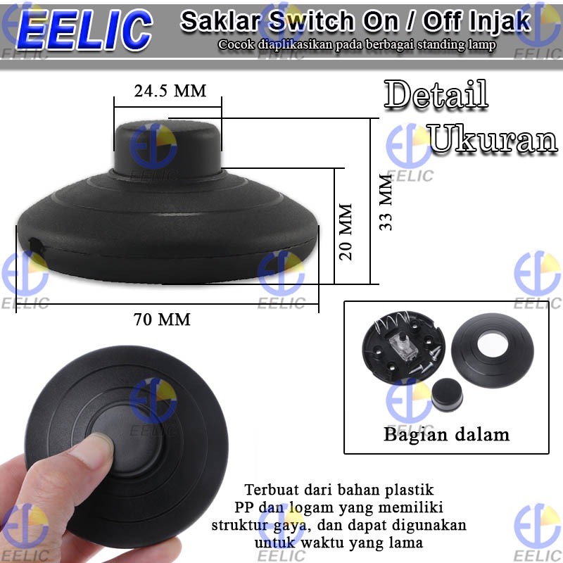 Jual EELIC SAR-KB307 Saklar Switch On/Off Injak Kaki Bulat Pemutus ...