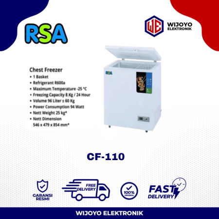 Jual ( KHUSUS LUAR KOTA) RSA CF-110 Chest Freezer Box 100 LITER ...