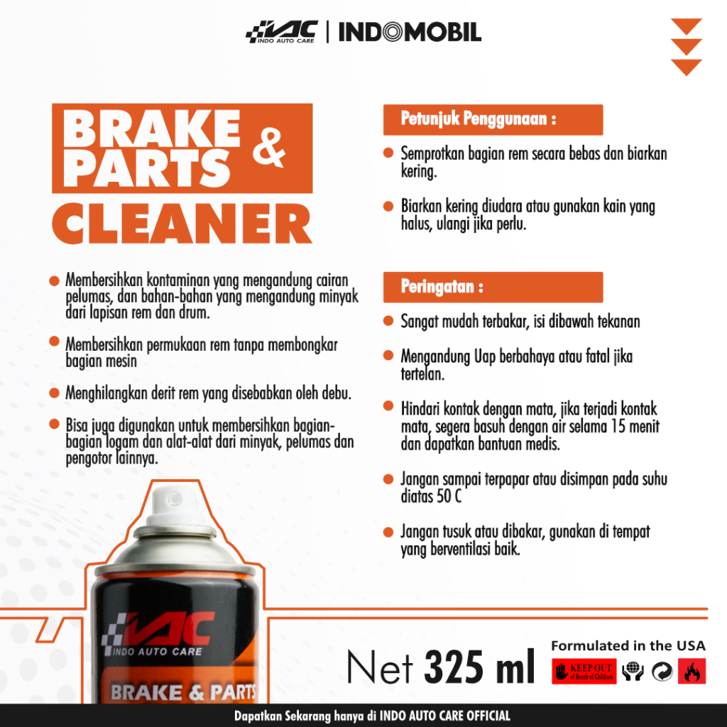 Jual Brake And Part Cleaner IAC Indo Auto Care - Pembersih Rem Mobil ...