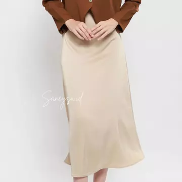 Luna Satin Silk Skirt Rok Wanita Satin Korean Maxi Skirt Rok Panjang Satin Rok Korean Style Rok