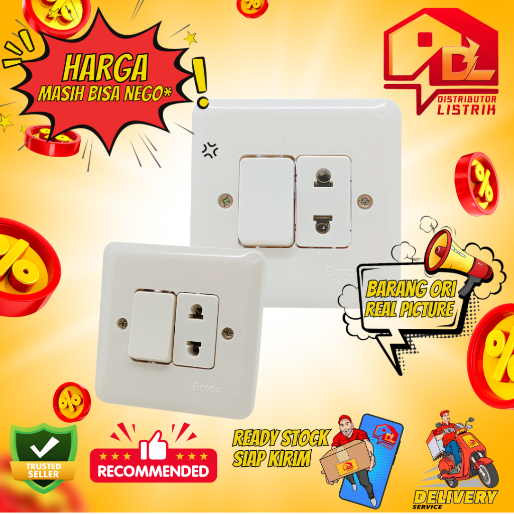 Jual Saklar Tunggal + Stop Kontak (Single Switch and Socket Outlet ...