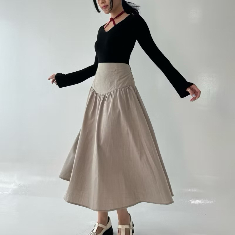Jual LEORA SKIRT | Long Skirt Rok Panjang Rok Midi Pastel Korea Rok ...