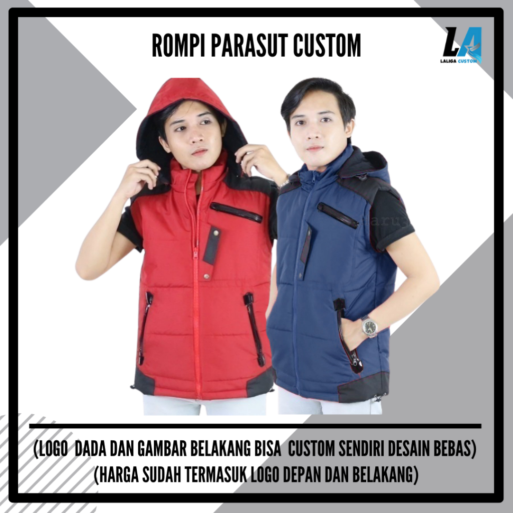 Jual Rompi Custom Pria Wanita Sablon DTF atau Bordir Waterproof Logo ...
