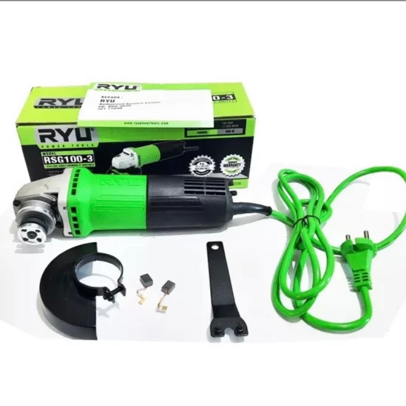Jual MESIN GERINDA TANGAN 4” RYU / ANGLE GRINDER RYU RSG 100-3 RYU ...