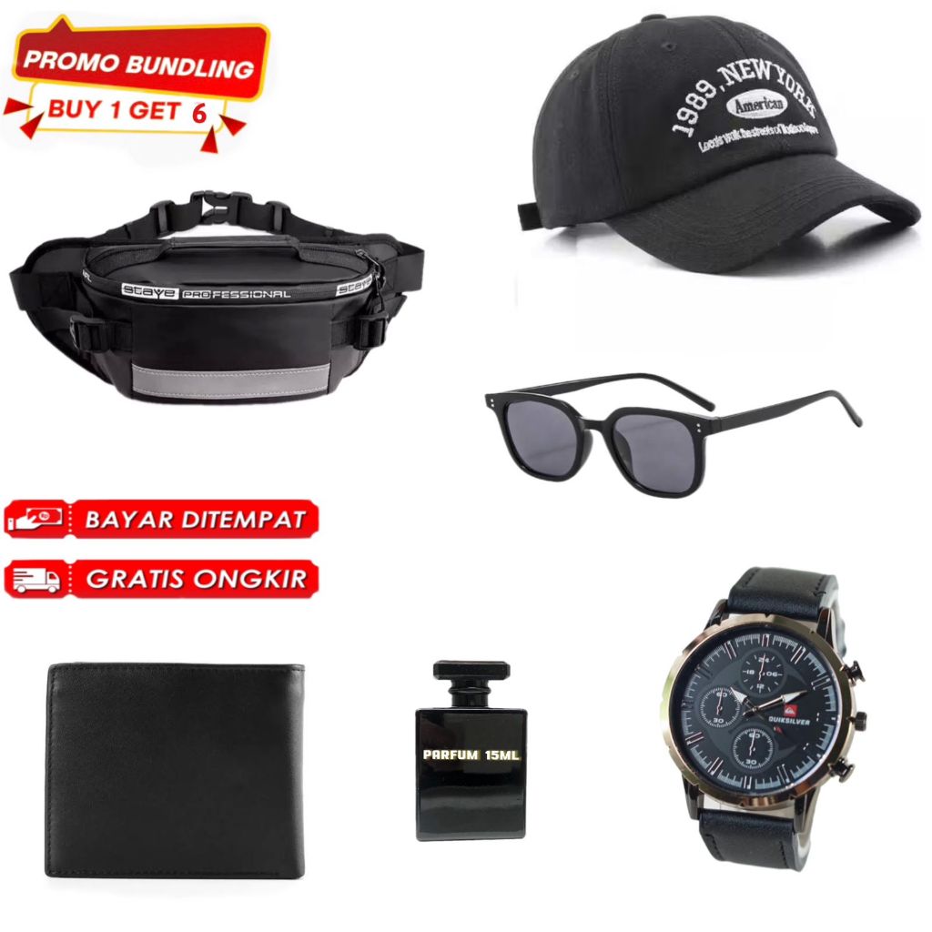 Jual Paket Jam Tangan Digital/Analog Pria Paket Hemat pria 1 Paket isi