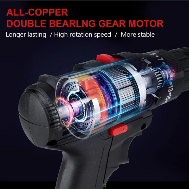 Jual COD-298VF Speed Bor Listrik Mesin Cordless Drill Battery impact ...