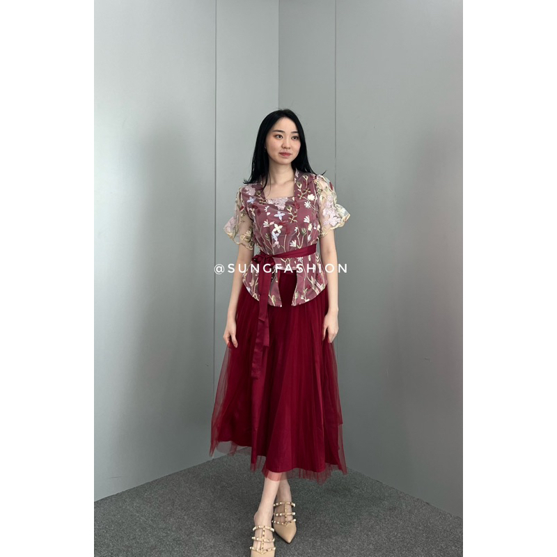 Jual S357 set kebaya atasan dan rok / dress kebaya / dress graduation ...