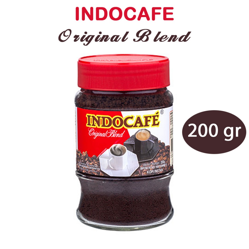 Jual INDOCAFE ORIGINAL BLEND 200 GRAM-KOPI BUBUK HITAM KEMASAN JAR