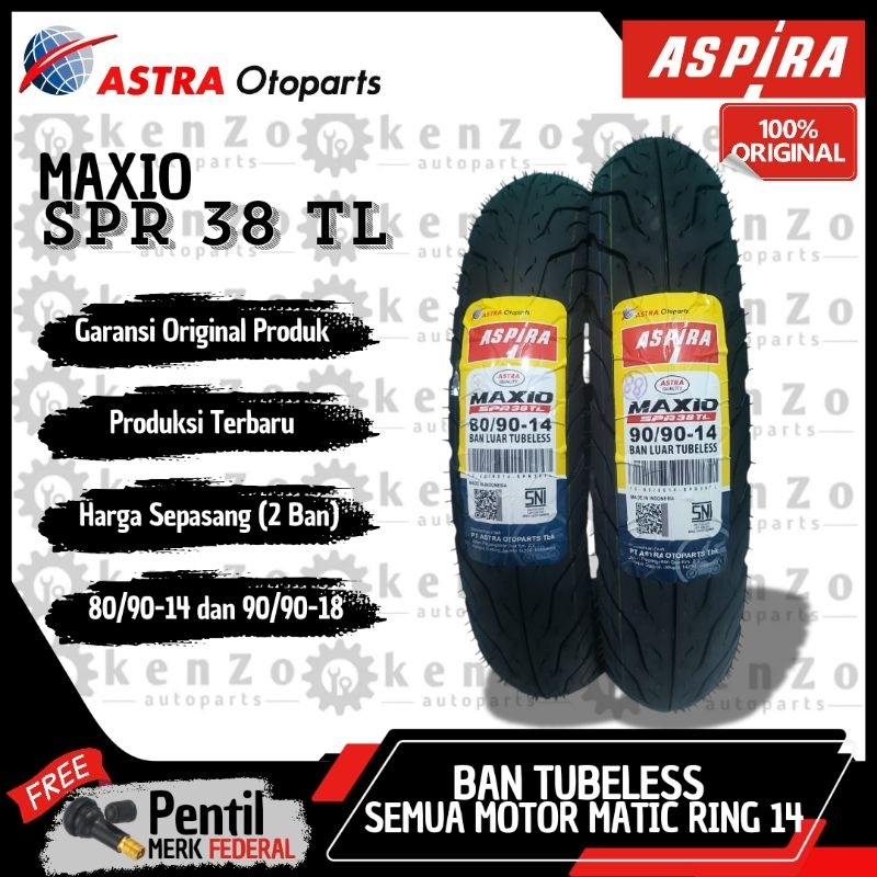 Jual Original Astra Gratis Pentil Ban Tubeless Belakang Motor Beat Scoopy Suzuki Address Spin dll Spr 38 90 90 14 Kualitas Terbaik Harga Murah Shopee Indonesia