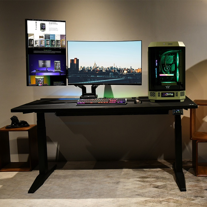 Jual THERMALTAKE DUAL RGB UNIVERSAL BRACKET MONITOR ARM VESA MOUNTING