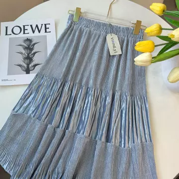 Rok Plisket Premium Rok Plisket Payung Basic Wanita Panjang Long Skirt