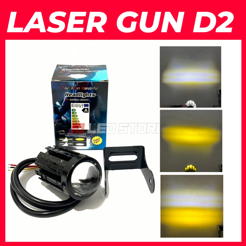 Jual Lampu Tembak Led Laser Gun D2 Putih Kuning Original D2 Mini Laser ...