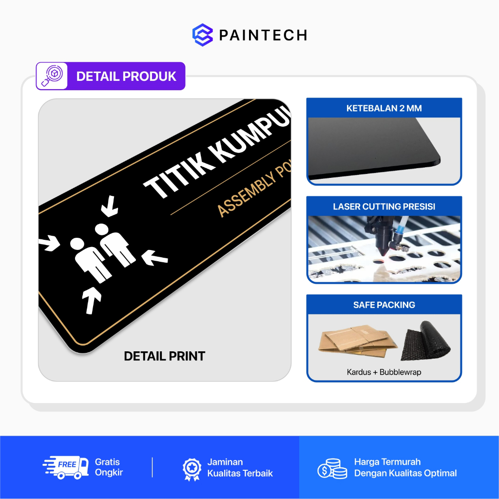 Jual Signage Penanda Titik Kumpul Ukuran 30 X 10 Sign Akrilik Assembly ...