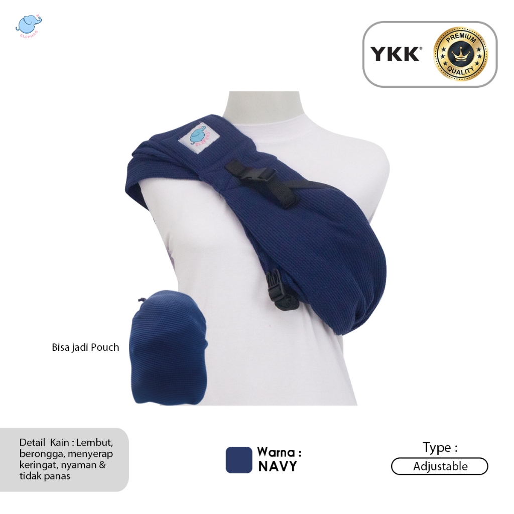 Jual Elephas Waffle Baby Pouch Gendongan Bayi Gendongan Instan