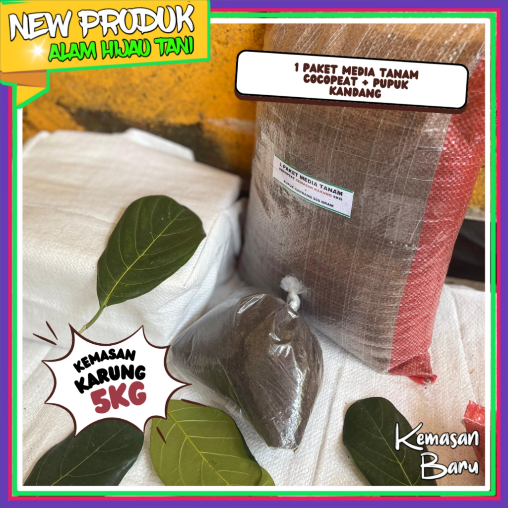 AHT - 1 Paket Media Tanam Cocopeat + Pupuk Kandang 500 Gram - Cocok Untuk Media Tanam