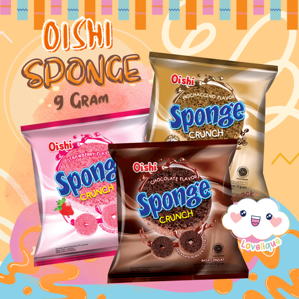Jual Oishi Sponge Crunch Cokelat / Stroberi Renceng (isi 10 pcs ...