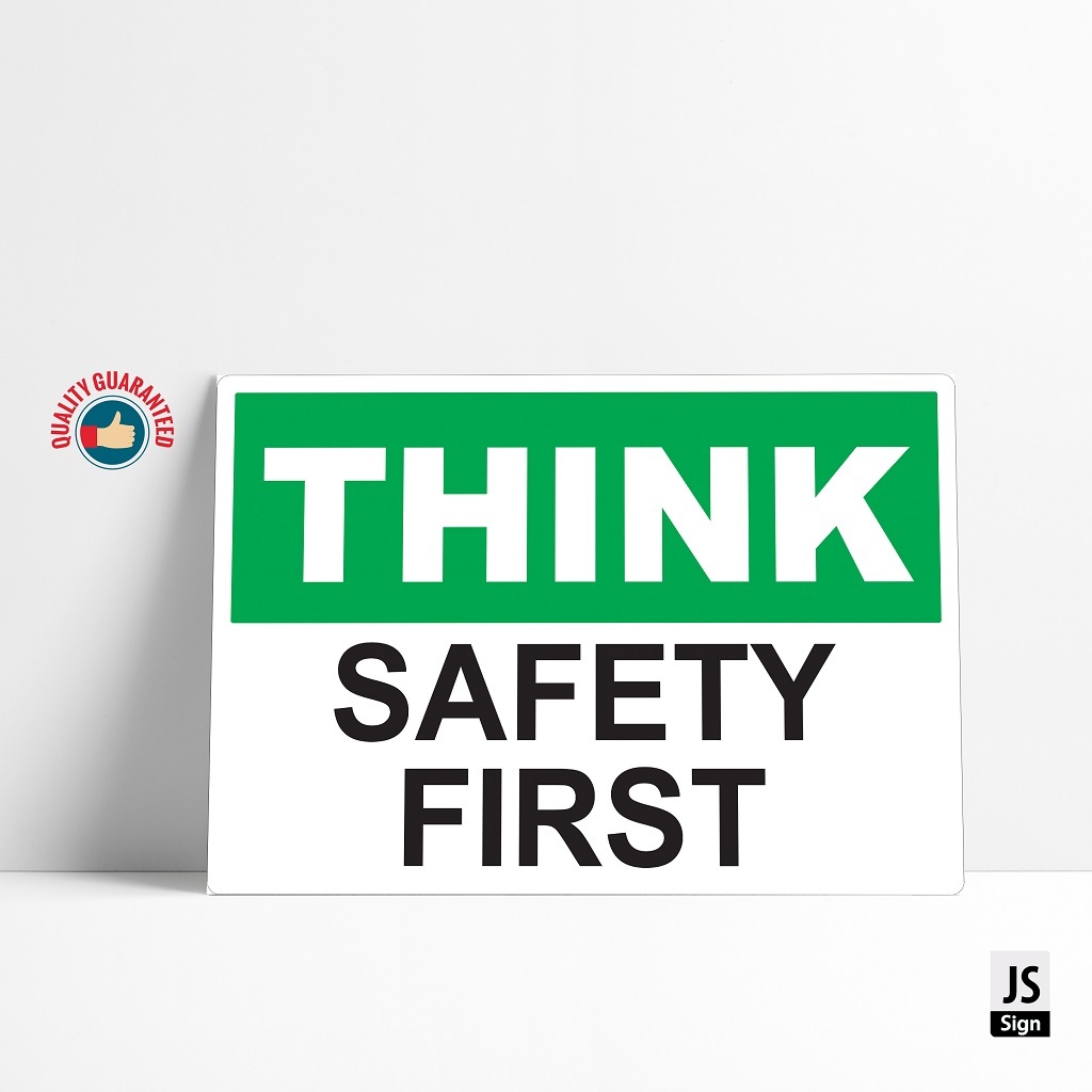 Jual SAFETYSIGN K3 - THINK SAFETY FIRST + PLAT 2mm | Shopee Indonesia
