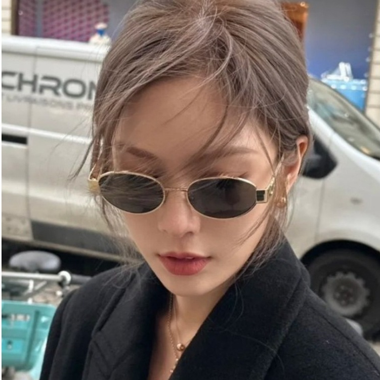 Jual Kacamata hitam oval kacamata hitam gaya jalanan wanita gaya baru