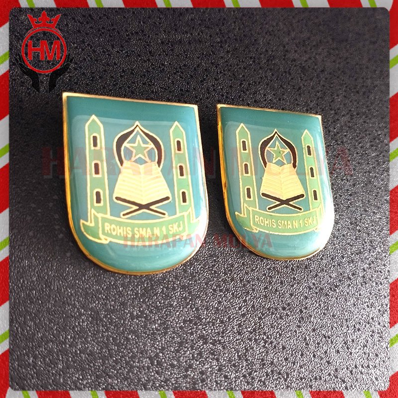 Jual Pin Logo Rohis Bahan Logam Pin Bros Rohani Islam Sekolah Warna ...