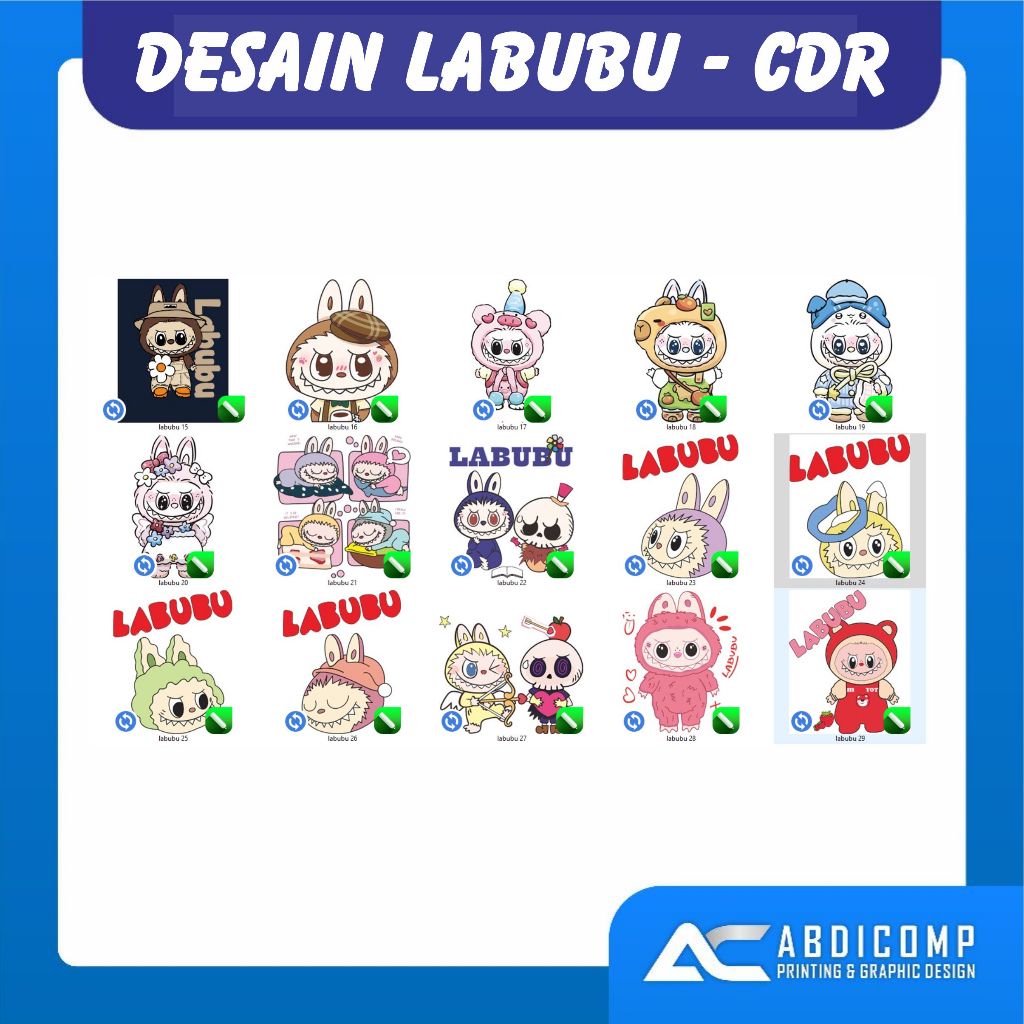 Jual File Desain Cdr Labubu Coreldraw File Setting Murah Editing Bisa ...