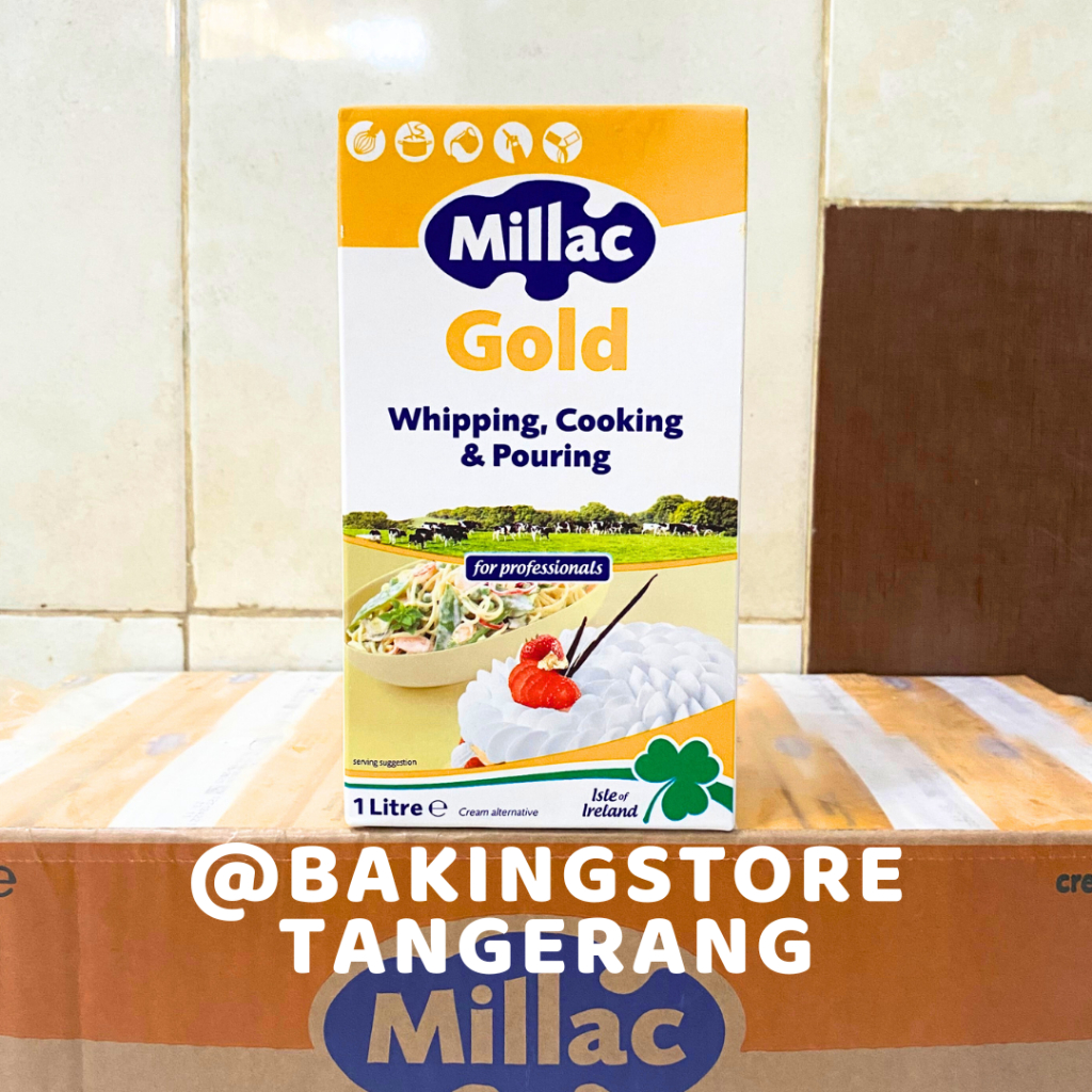 Jual Whipping Cream Gold Millac 1 Liter | Dekorasi kue | Shopee Indonesia