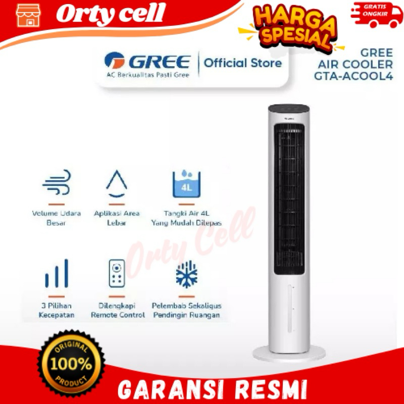 Jual Air Coller GREE Tower Fan Air Cooler Kapasitas 4 Liter Model