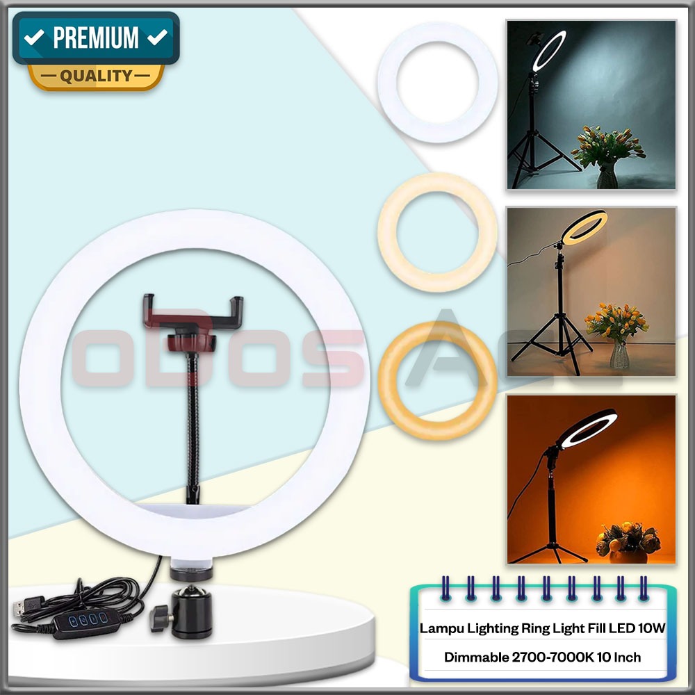 Jual Lampu Lighting Ring Light Fill LED 10W Dimmable 2700-7000K 10