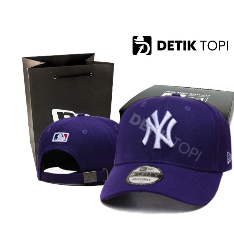 Jual Topi NY New York Yankees Baseball Cap Purple Ungu Logo Bordir