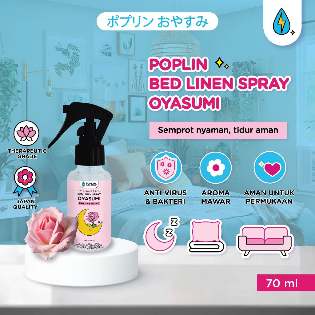 Jual Poplin Bed Linen Spray Deep Sleep Oyasumi 70 ml Shopee Indonesia