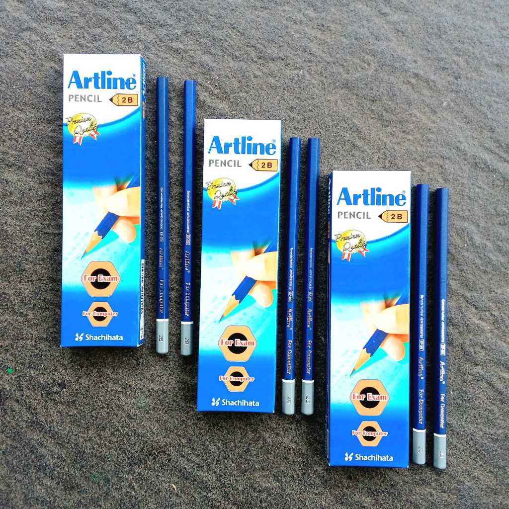 Jual Pensil Kayu Pencil 2B Artline EP-2B For Exam 1 Pak + 3 Pcs Penghapus  Artline Kecil [ Original ] | Shopee Indonesia