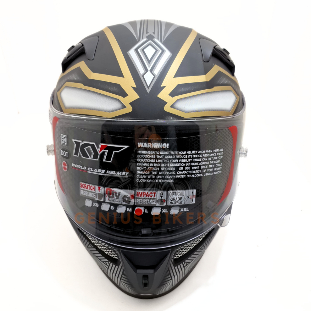 Jual KYT K2 Rider Black Panther #1 Black Doff Silver / Helm Full Face ...