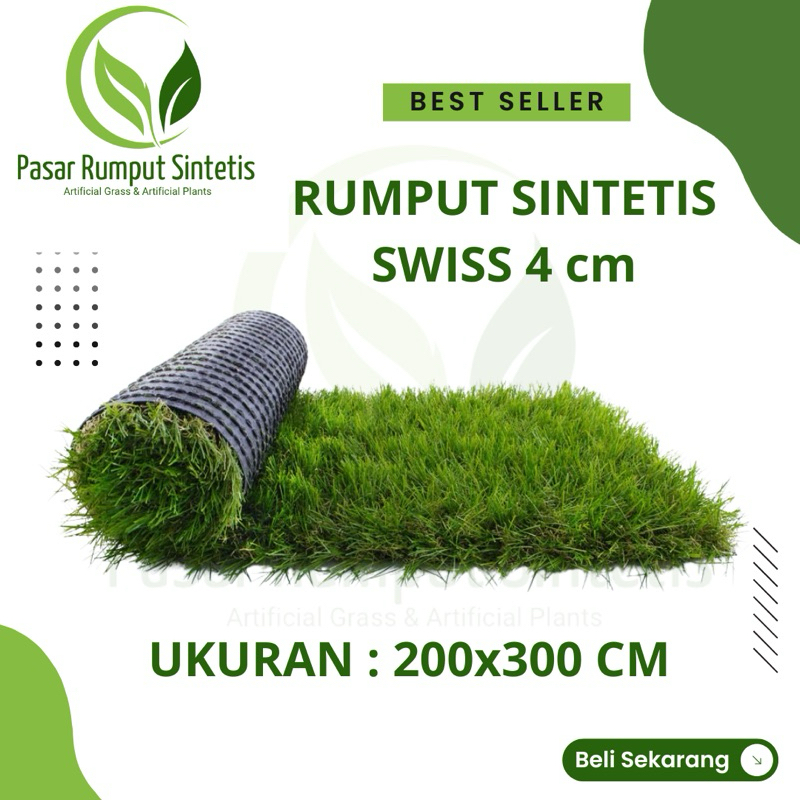 Jual Promo Rumput Sintetis Swiss 4 cm Ukuran 200x300 cm/ Rumput ...
