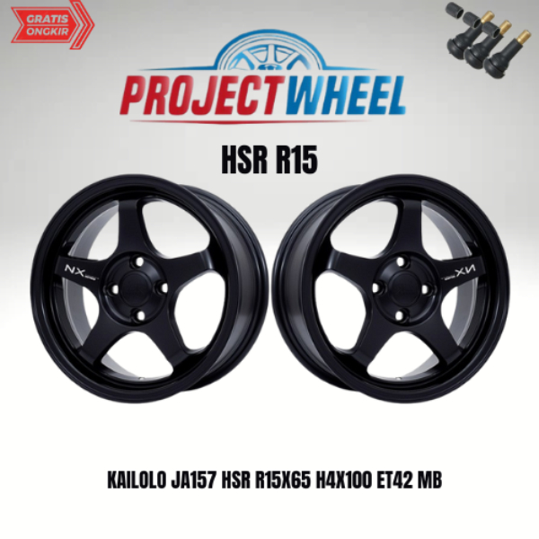 Jual Velg HSR KAILOLO Ring 15 Mate Black Brio,Agya,Ayla,Vios,City,Sigra ...