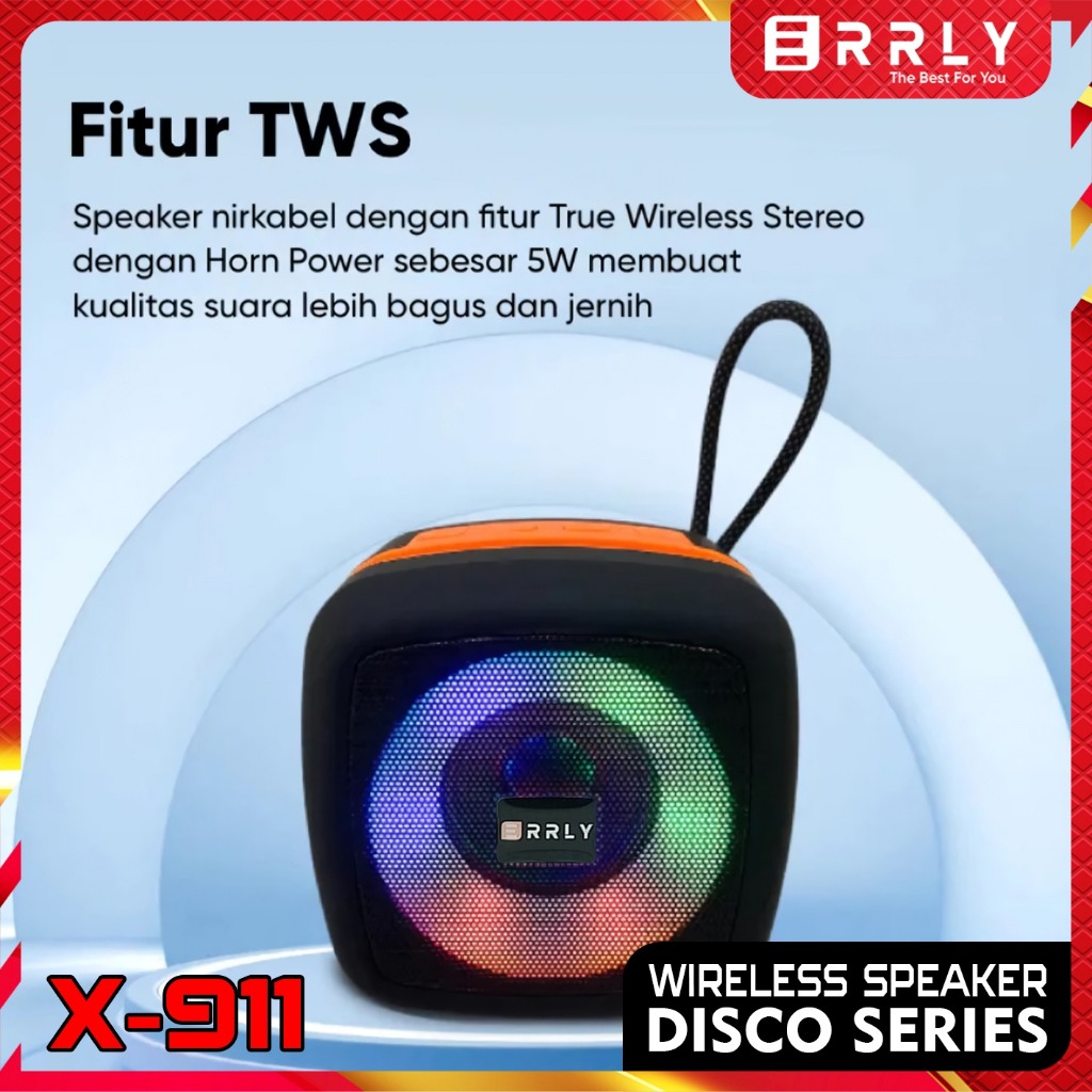 Jual ERRLY X911 Speaker Bluetooth Wireless LED RGB Speker Portable ...