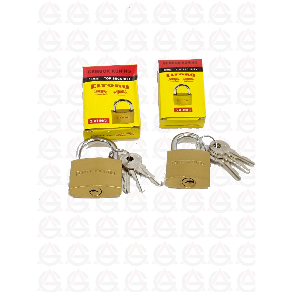 Jual Gembok Besi Kuning / Gembok Kuning Padlock Kuning Eltoro 32/38 ...