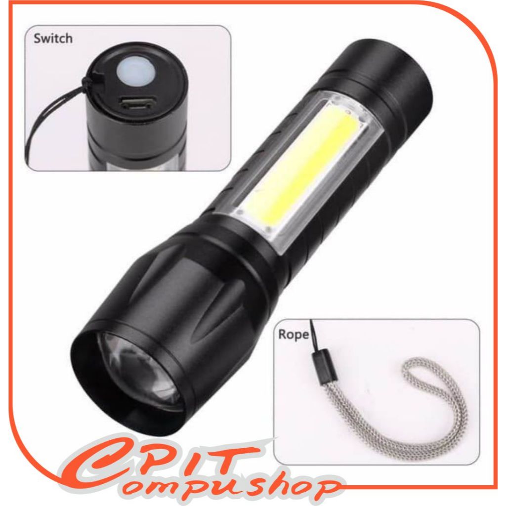 Jual Senter Mini XPE COB LED 200m Super Terang Swat Police Light ...