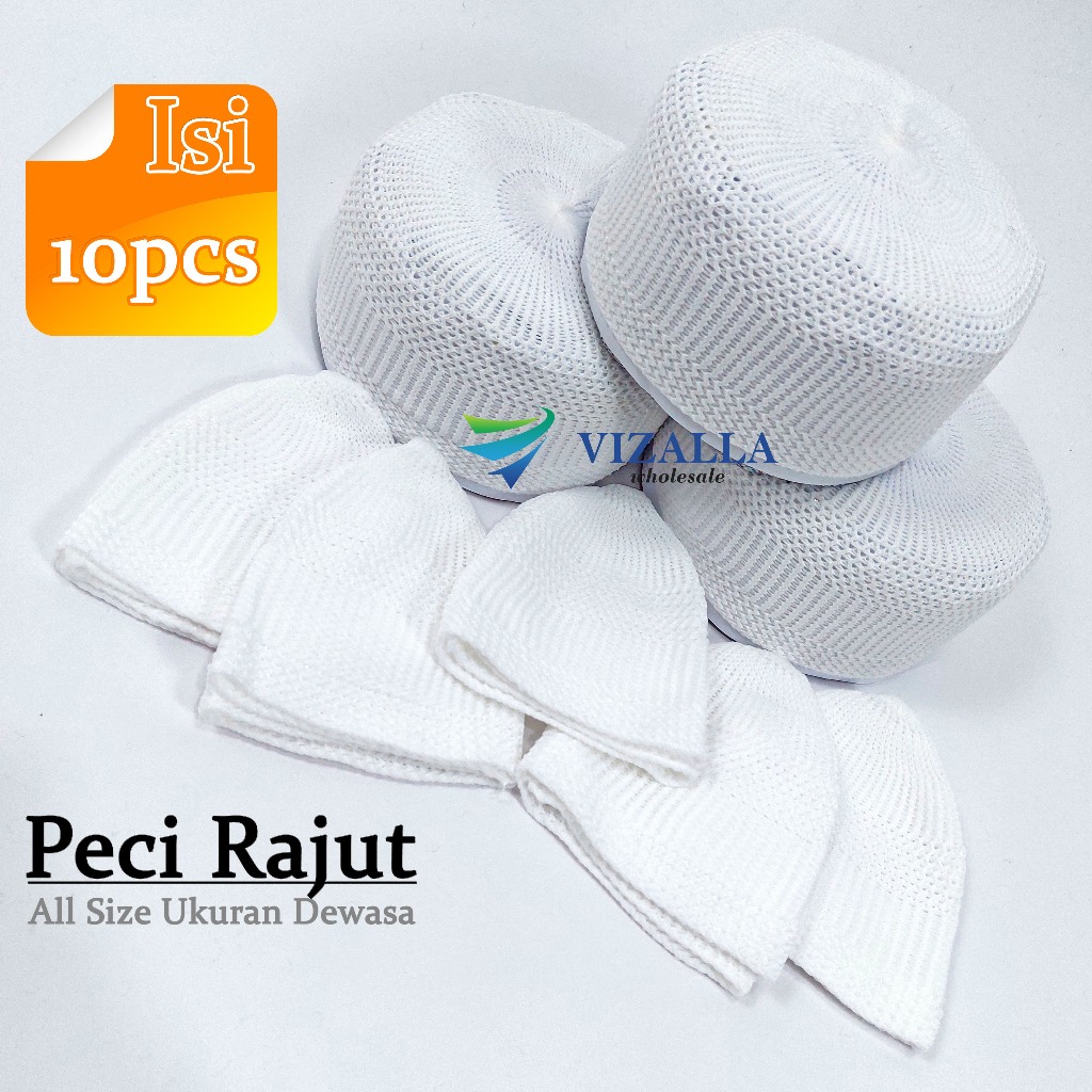 Isi 10pcs Peci Rajut/ Peci Ukuran Dewasa All Size