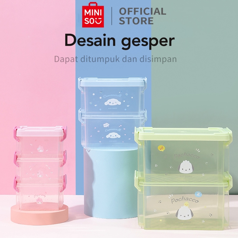 Jual Muraaaahh Miniso Sanrio Characters Storage Box Lantai Tiga Storage ...