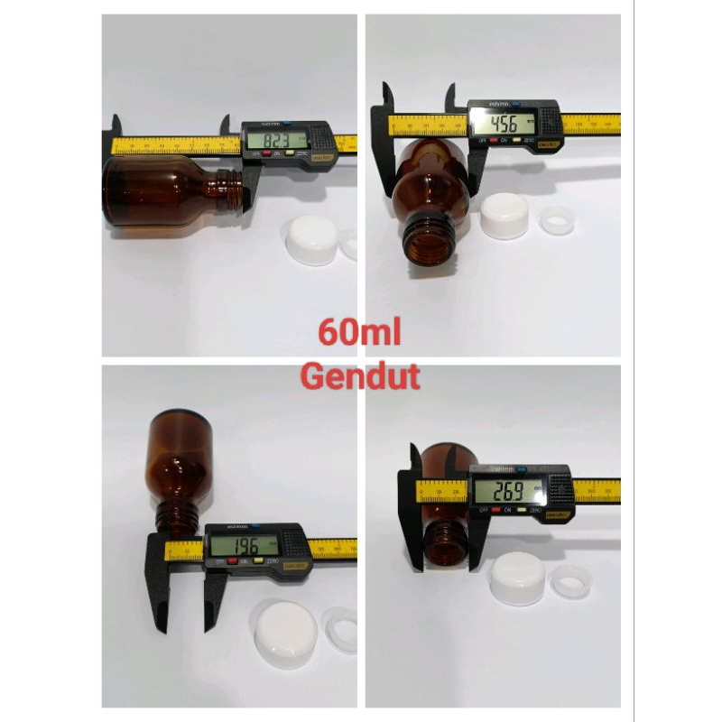 Jual Botol Kaca 60ml Coklat / Amber tutup plastik ulir | Shopee Indonesia