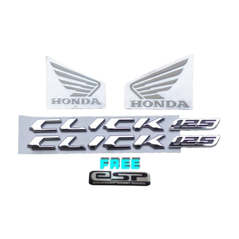 Jual logo emblem honda click 125|150|160 warna silver/chrome Untuk ...