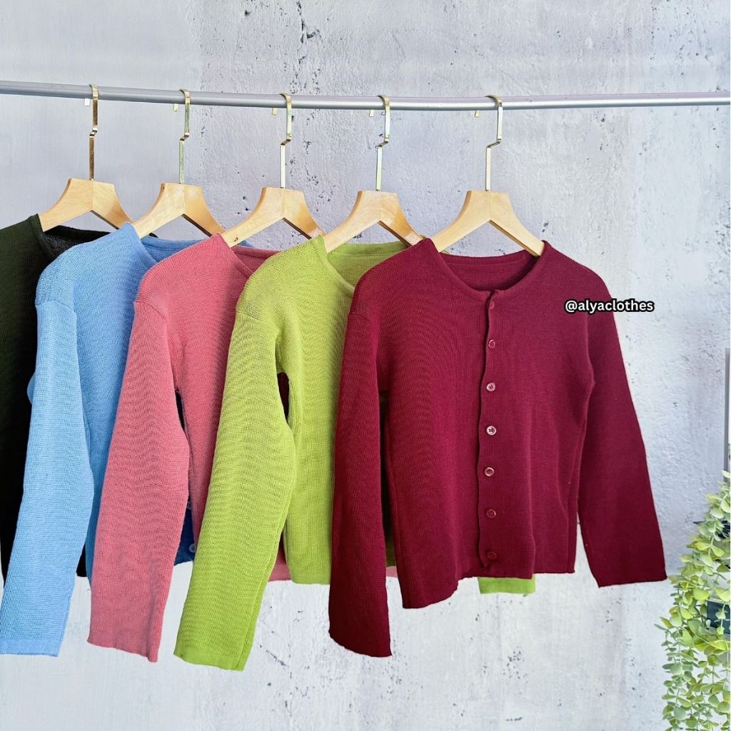 Jual Bailey Cardi Rajut Crop Basic / Cardigan Crop Premium | Shopee ...